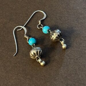 Sterling Silver & Turquoise Style Drop Earrings – 925